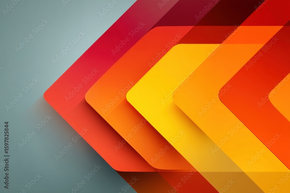 Poster abstract layered arrows design with gradient colors and modern style