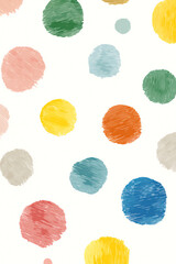 A fun and vibrant background with hand-drawn pastel polka dots. Perfect for children's designs, invitations, and surface patterns.
