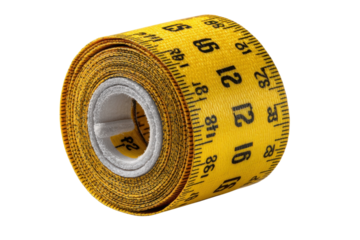 Precise Yellow Tape Measure with Numbers Close up View Sewing Tool Tailoring Fashion Craft Inch and