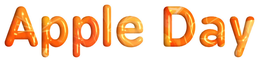 Apple Day 3D Text in Cute Autumn Color Font