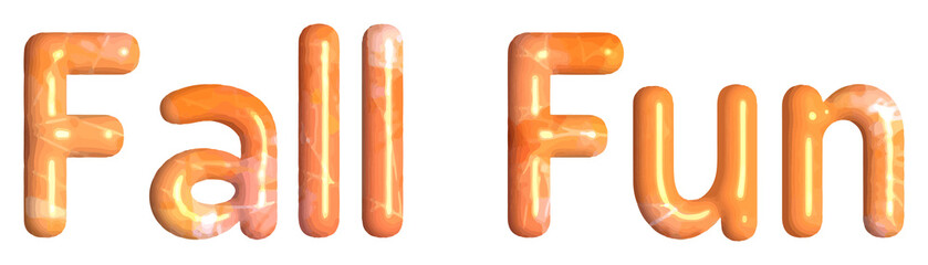 Fall Fun 3D Text in Cute Autumn Color Font