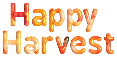 Happy Harvest 3D Text in Cute Autumn Color Font