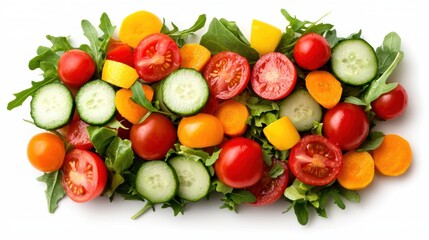 Fresh and Colorful Mixed Vegetable Salad with Cherry Tomatoes and Cucumbers