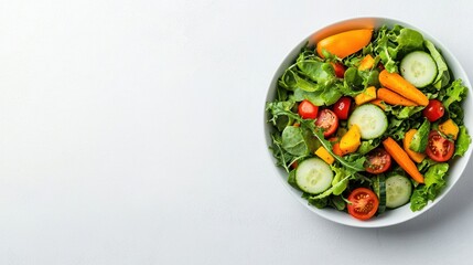 Fresh and Colorful Salad Bowl with Various Crunchy Vegetables