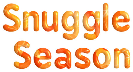 Snuggle Season 3D Text in Cute Autumn Color Font