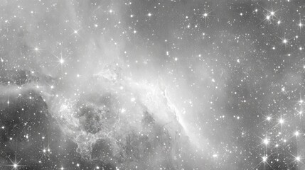 Obraz premium Grayscale Nebula With Stars In Outer Space