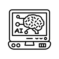 Artificial Intelligence Linear Style Icon