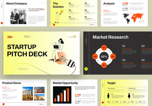 Modern and Clean Startup Pitch Deck Presentation Template