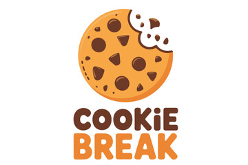 Chocolate chip cookie flat vector bright palette clipart