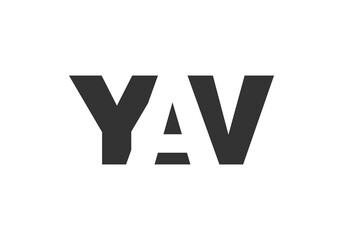 YAV logo design. Initial letter Y A V bold font style for tech startups, consulting, corporate branding. Creative company name, headlines typography identity, trendy logotype.
