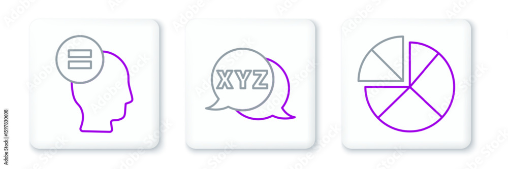 Poster set line graph, schedule, chart, diagram, calculation and xyz coordinate system icon. vector