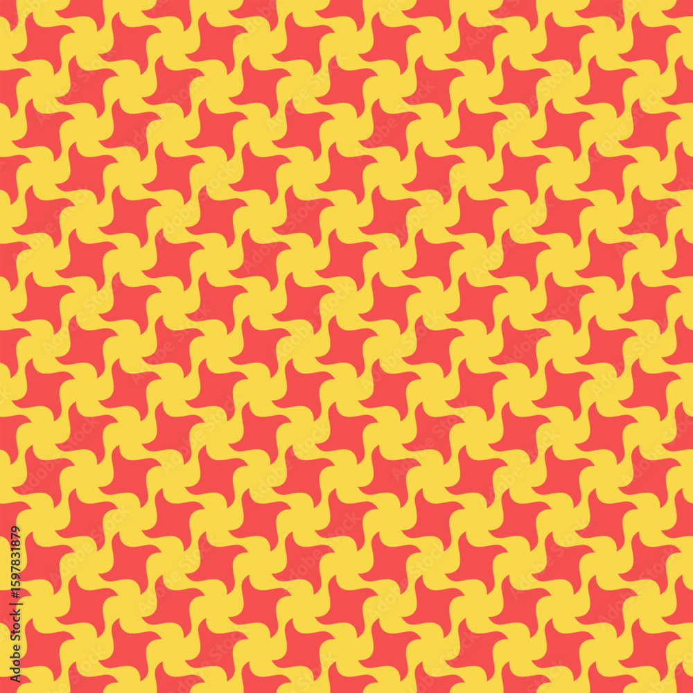 Poster vibrant red and yellow geometric pattern. modern, seamless design ideal for textile prints, website 