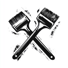 Two crossed paintbrushes (3)