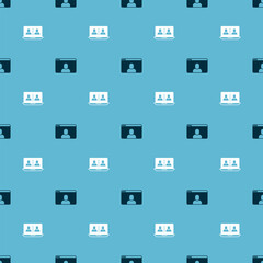 Set Video chat conference and on seamless pattern. Vector