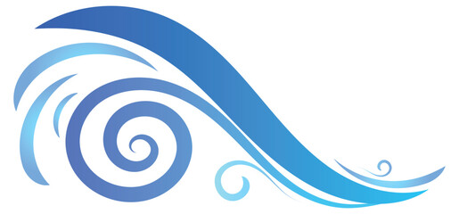 Seascape waves for surfing. Stormy ocean surface. Cartoon vector illustration isolated on white background and png.
