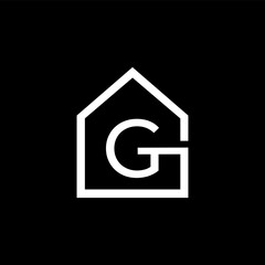 G letter home icon on a black background