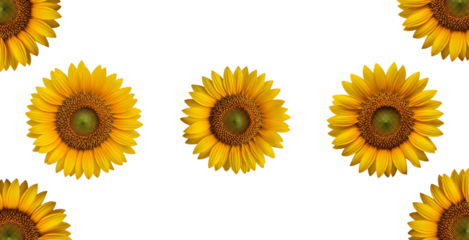 Vibrant Yellow Sunflowers on Black Background:  Bold, Cheerful Floral Pattern, Summer Theme.