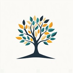 Vibrant stylized tree graphic