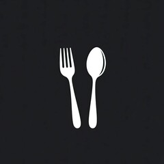 Gradient Spoon and Fork Icon for Organic or Vegan Restaurant 