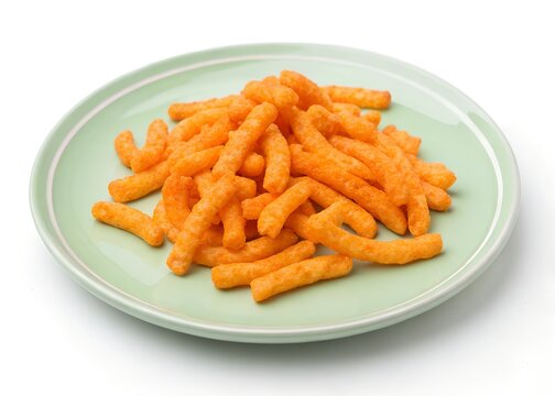 Cheetos on a green plate