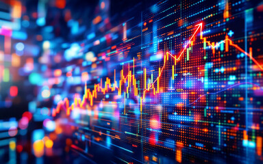 Colorful Stock Market Candlestick Chart Illustration