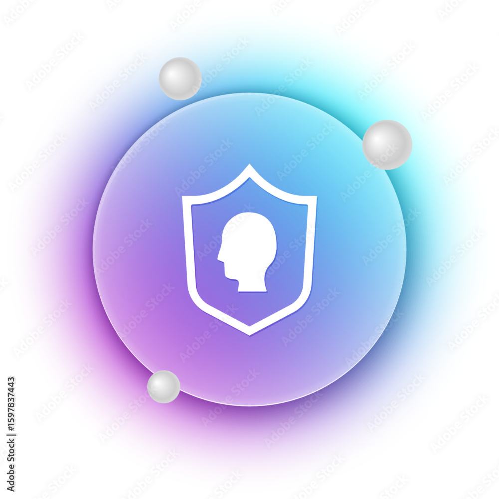 Poster white user protection icon isolated on white background. secure user login, password protected, pers