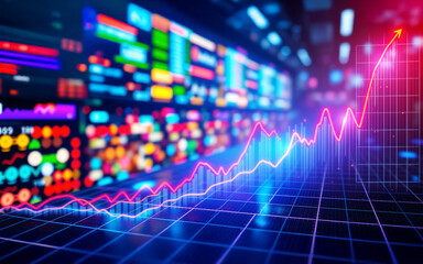 Colorful Stock Market Candlestick Chart Illustration