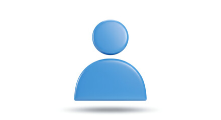 Blue User Icon with Glossy Finish, Symbolic Representation of Profile and Account