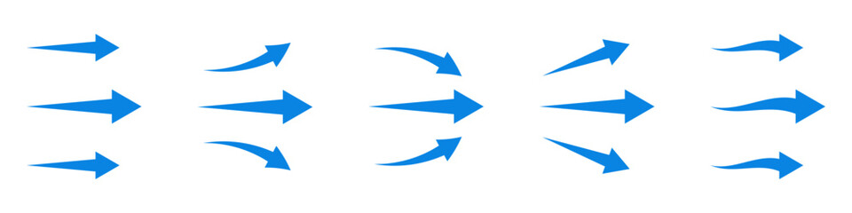 Airflow wave arrows icon set