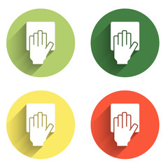 Fototapeta premium Set Cleaning service icon isolated with long shadow background. Color circle button. Vector