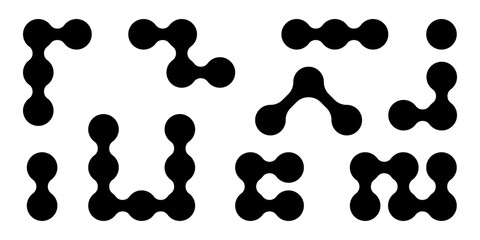 Metaball dot icon symbol set