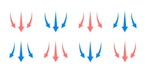 Airflow wave arrows icon set