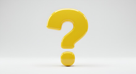Bright yellow question mark rendering against a clean, neutral backdrop offering clarity
