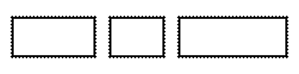 Scalloped edge frame shapes icon set