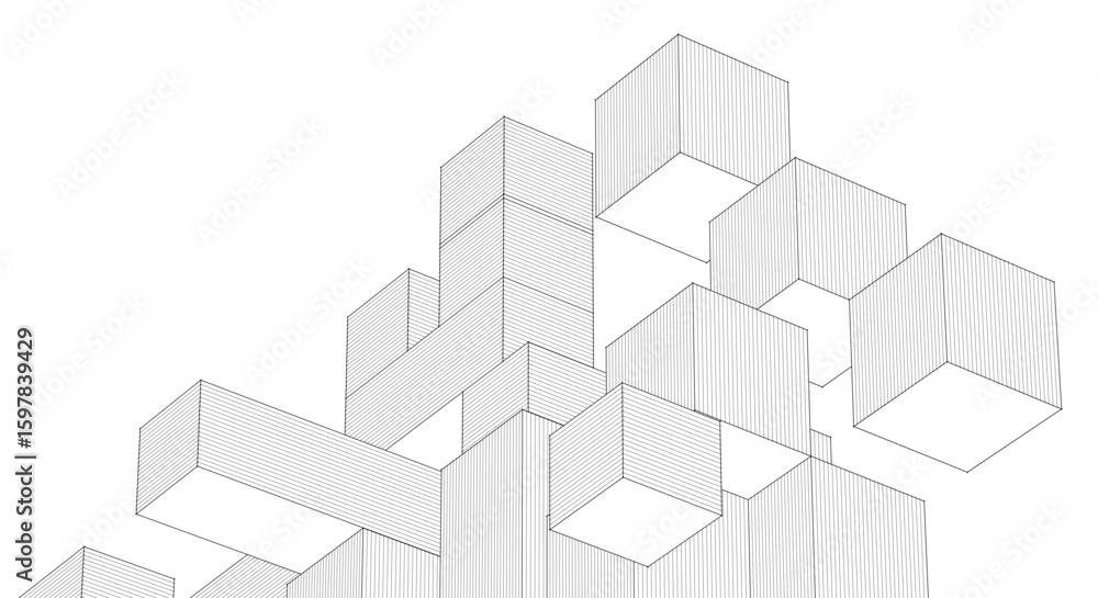 Fototapete abstract modular architecture 3d rendering	
