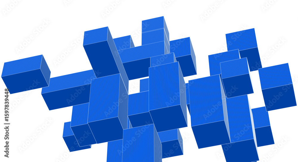 Poster abstract modular architecture 3d rendering	
