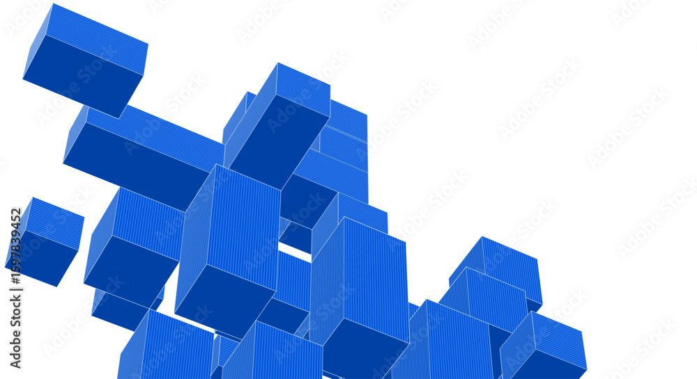 Poster abstract modular architecture 3d rendering	
