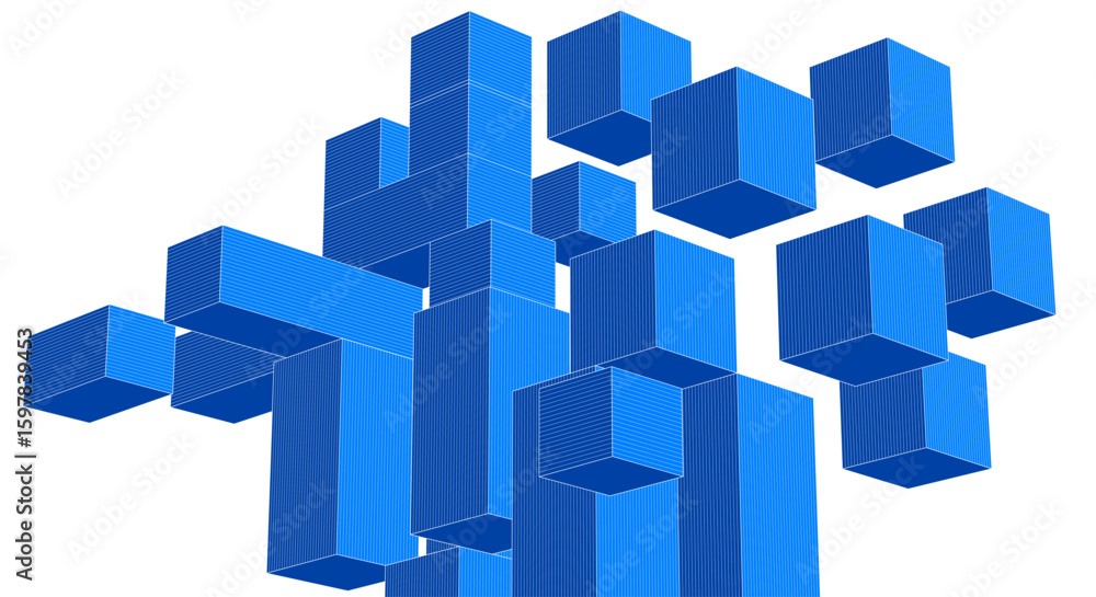 Poster abstract modular architecture 3d rendering	
