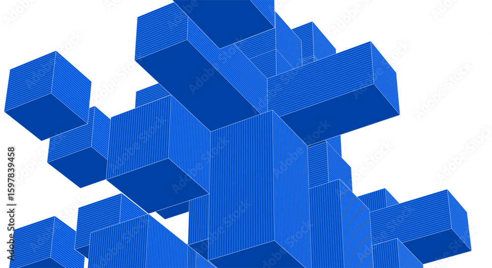 Poster abstract modular architecture 3d rendering	
