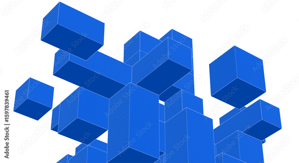 Poster abstract modular architecture 3d rendering	
