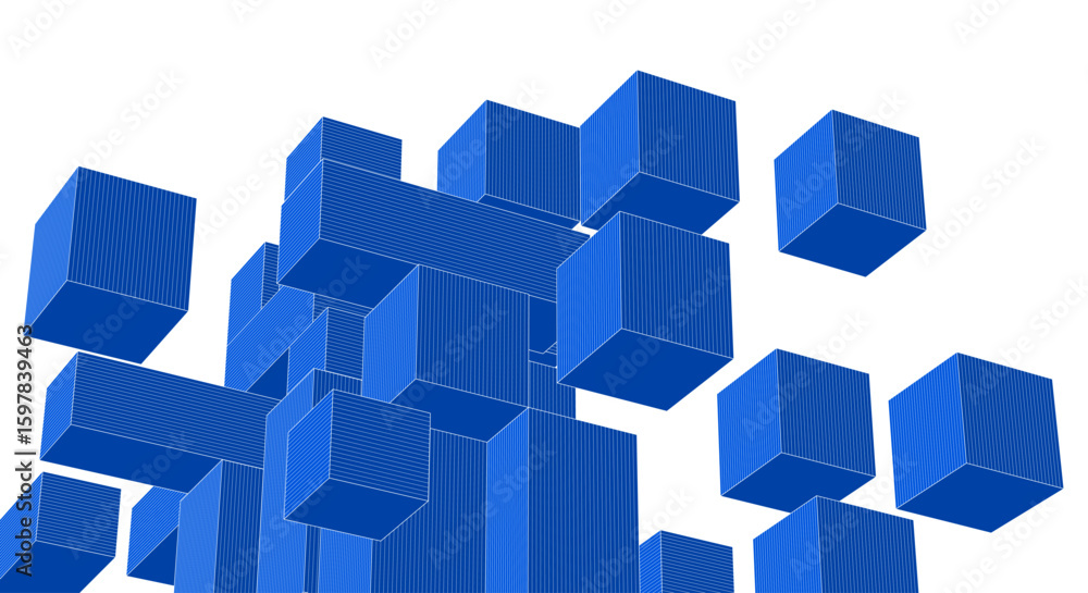 Poster abstract modular architecture 3d rendering	
