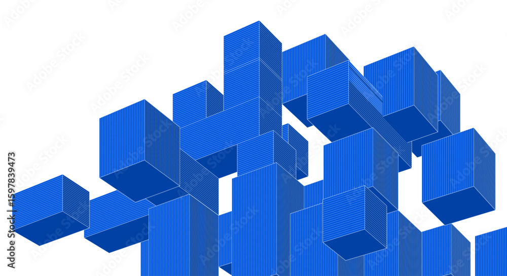 Poster abstract modular architecture 3d rendering	
