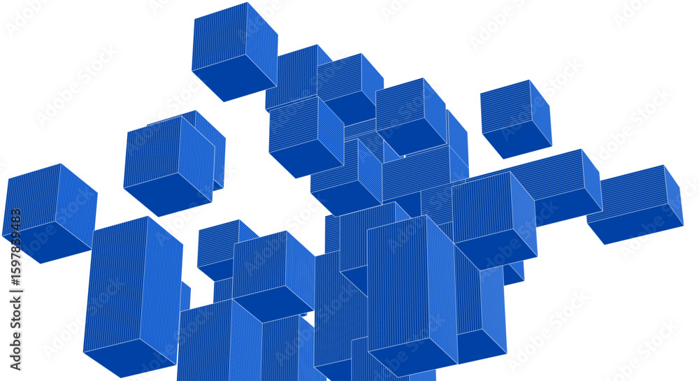 Poster abstract modular architecture 3d rendering	
