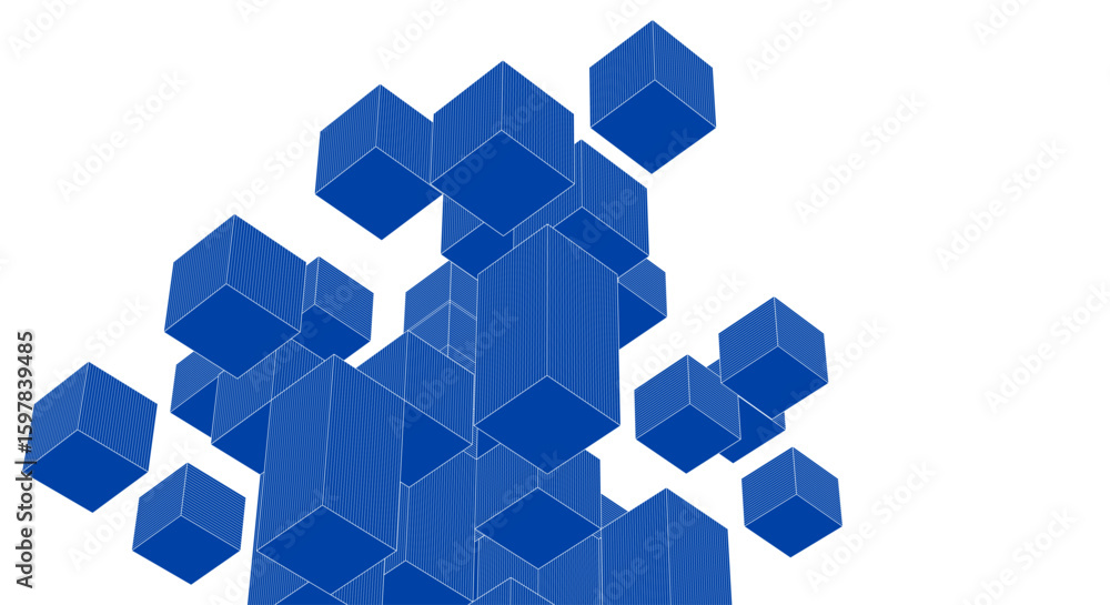 Poster abstract modular architecture 3d rendering	
