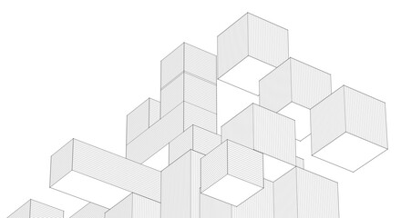 Fototapeta premium abstract modular architecture 3d rendering 
