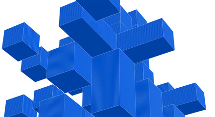 abstract modular architecture 3d rendering	
