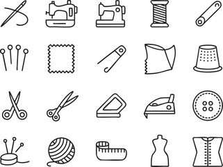 Set of sewing tools and accessories