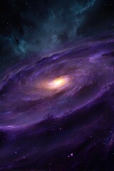 Fototapeta premium Spiral Galaxy In Deep Space With Purple Tones