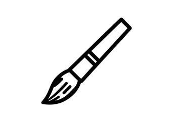 Black Paintbrush on Transparent Background