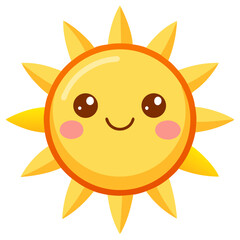 Cute Smiling Sun PNG Transparent Background